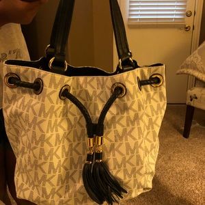 Navy and white MK bag